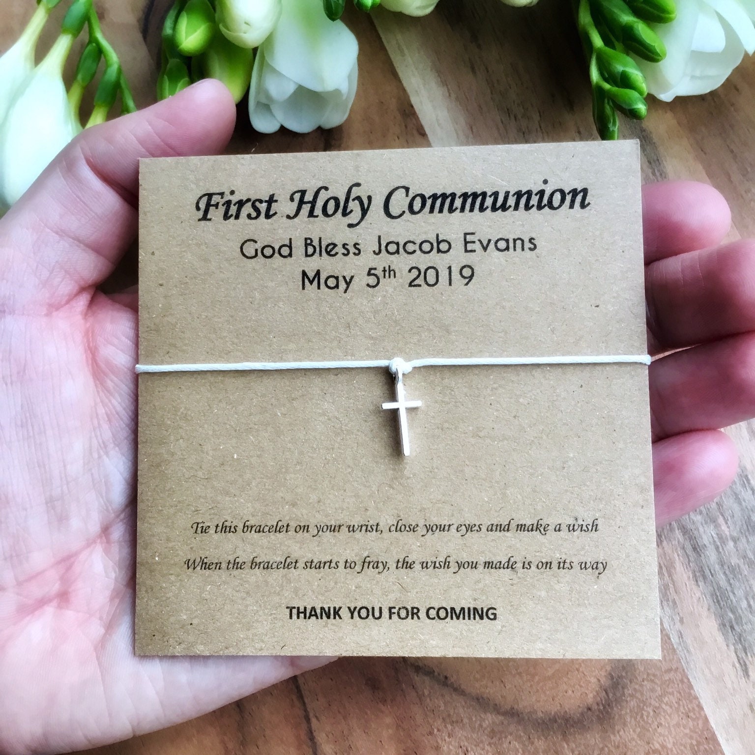 First Holy Communion Favors Party Favors Wish Bracelet Etsy UK