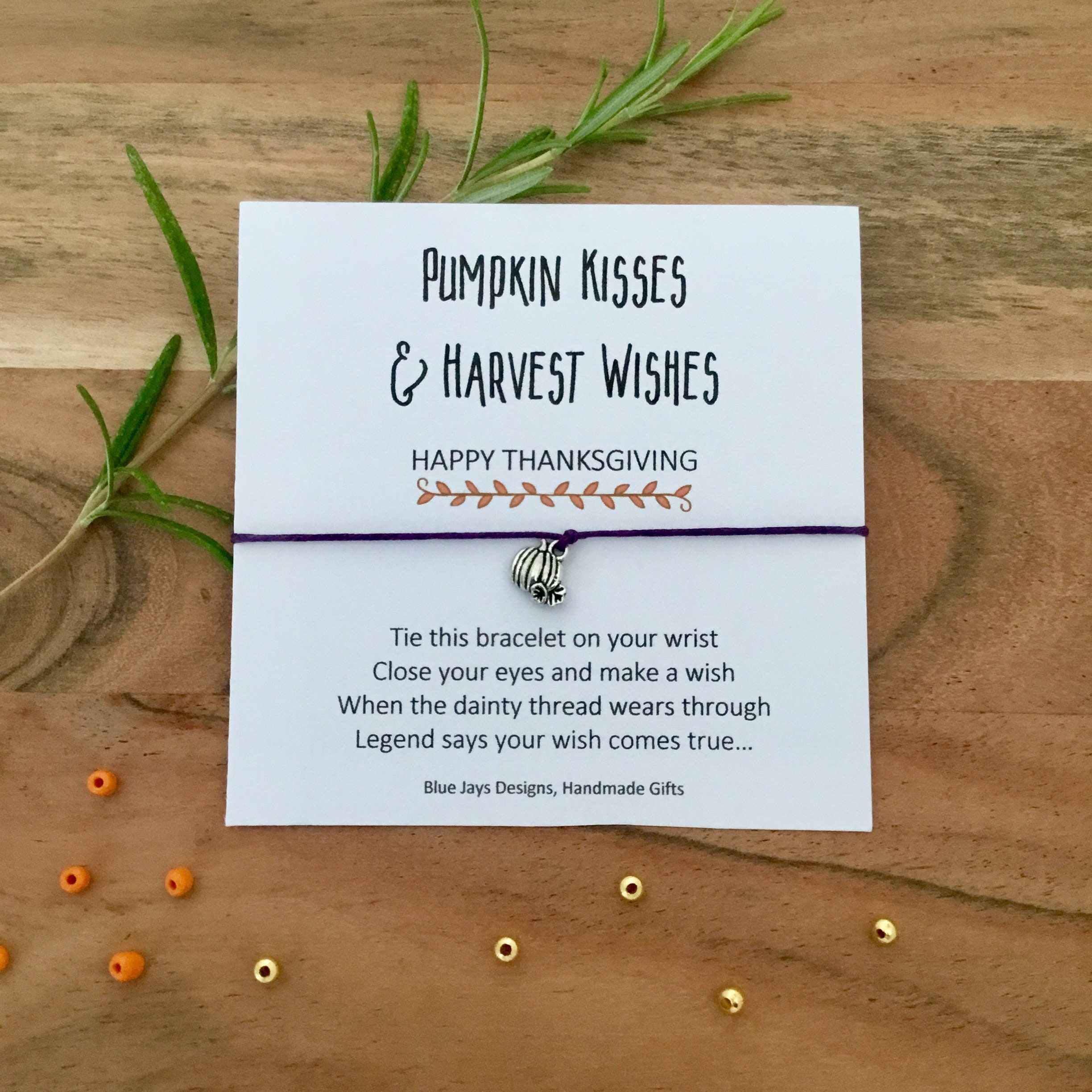 thanksgiving gift, wish bracelet for friendsgiving, happy