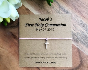 First Holy Communion Wish Bracelet: Personalized Party Favor