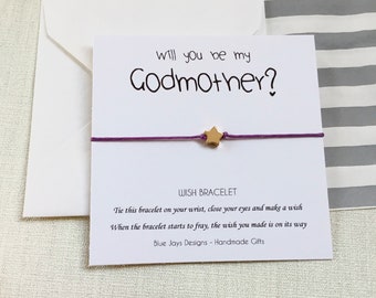 Godmother Proposal, Will you be my Godmother, Gift from Baby, Celestial Wish Bracelet Godmother Gift, Baptism Gift, Godfather Gift,