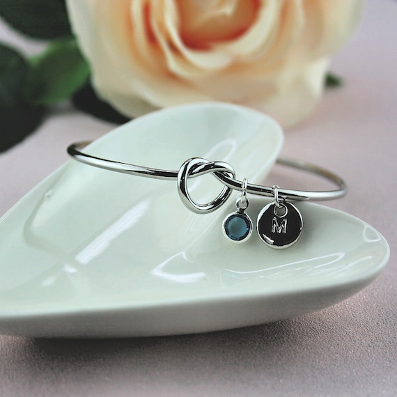 Silver Knot Bracelet, Personalised Bridesmaid Gift For Her, Christmas Gifts, Best Friend Gift