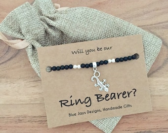Ring Bearer Proposal, Beaded Bracelet, Gift for Him, Wedding Party Gifts, Ring Bearer Gifts, Ring Bearer Suit, Wedding, Ask Ring Bearer
