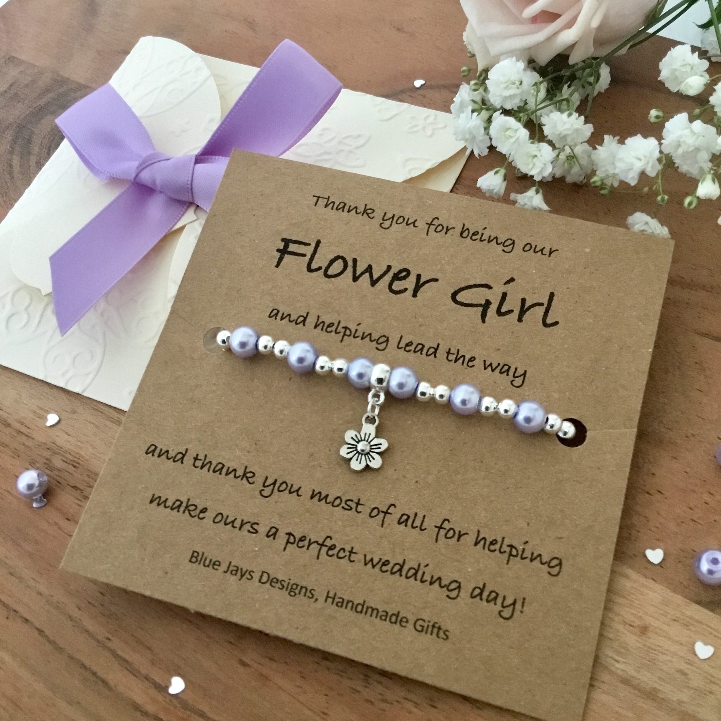 Flower Girl Gift Thank You Gift Delicate Bracelet Flower Etsy