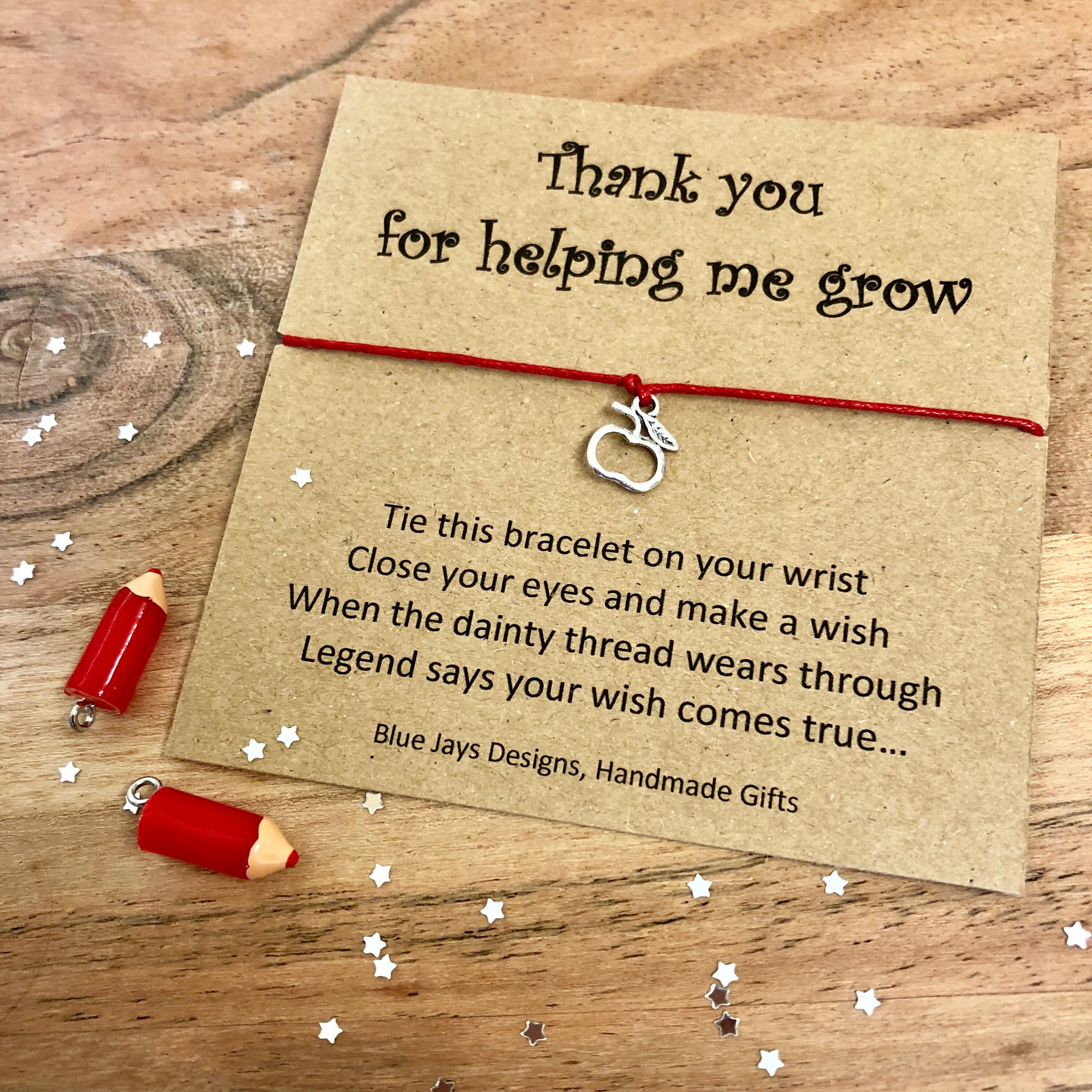 Christmas Gifts for Teacher Apple Wish Bracelet End of Year - Etsy UK