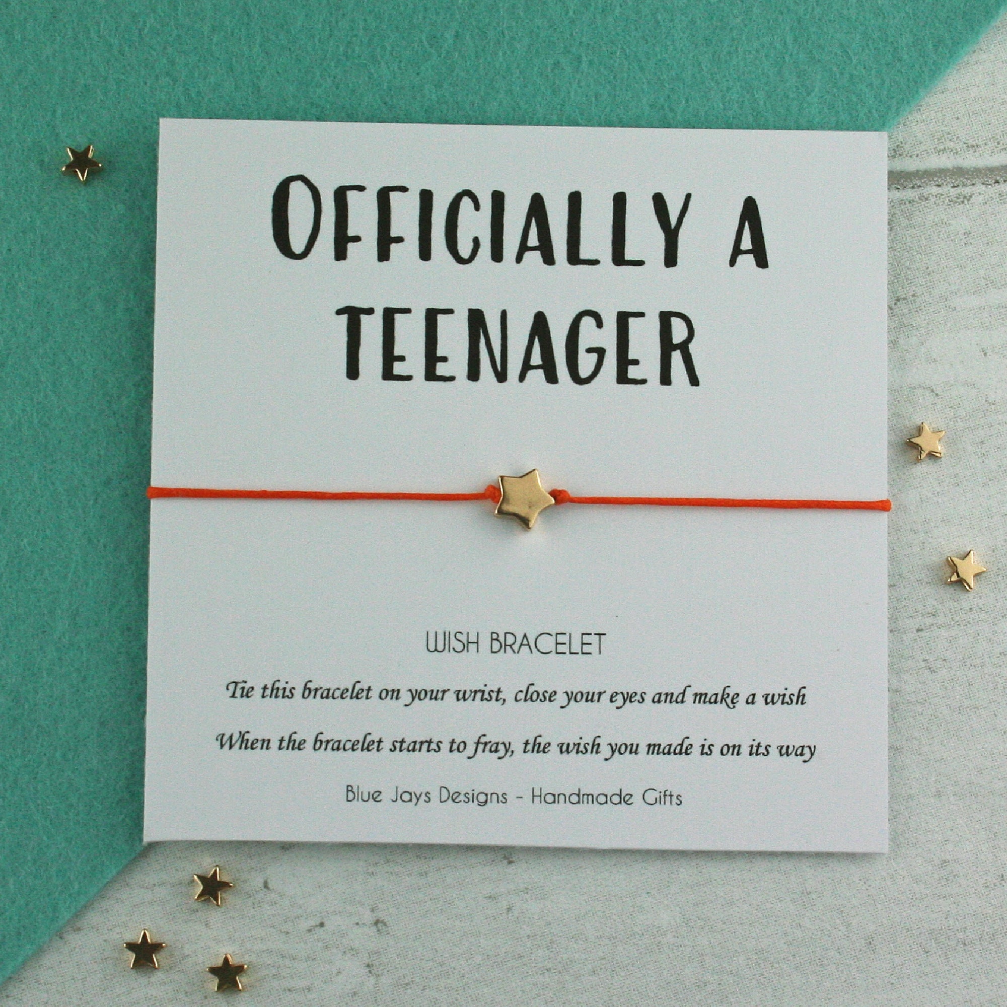 13th Birthday Gift Officially a Teenager Wish Bracelet | Etsy UK