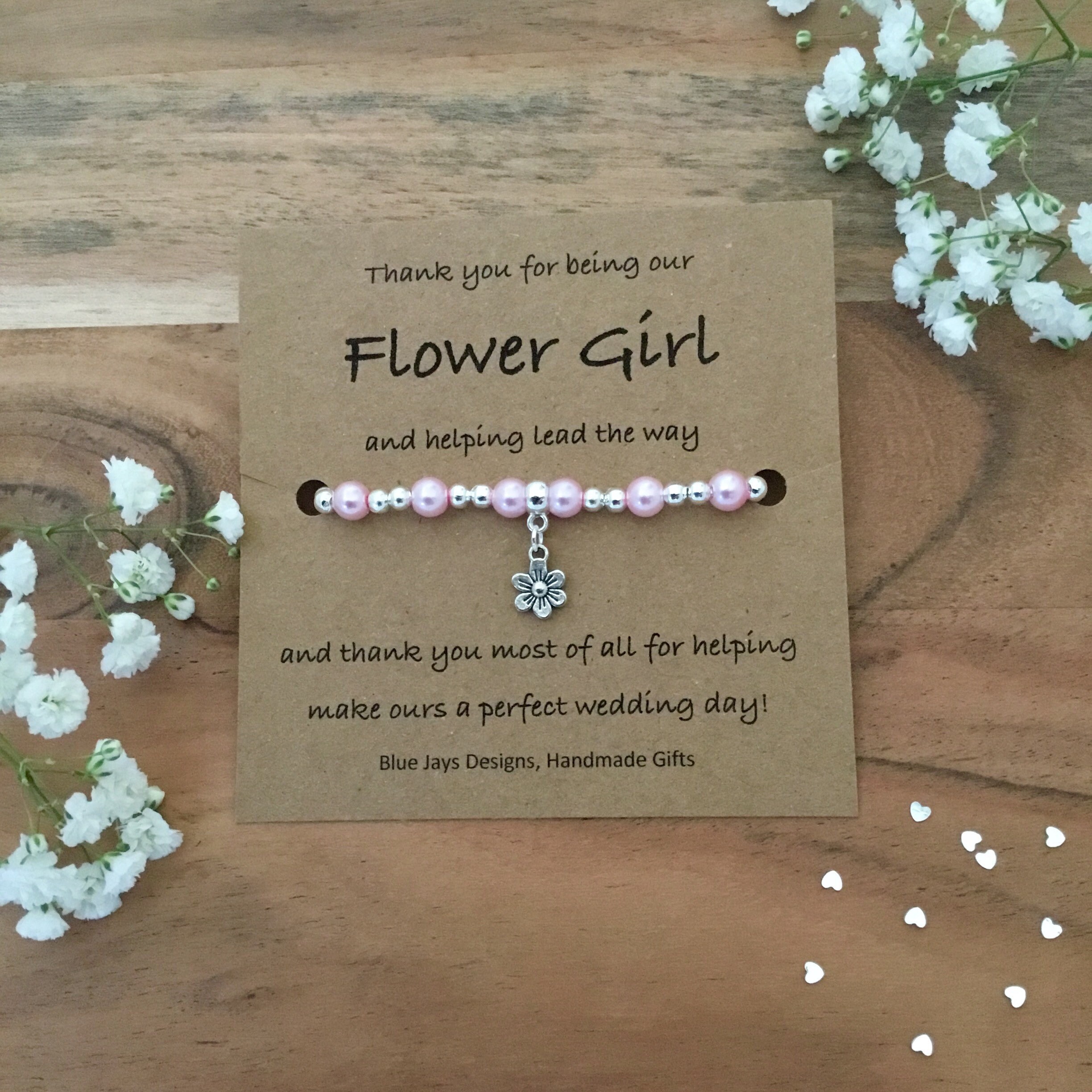 Flower Girl Gift Thank You Gift Delicate Bracelet Flower Etsy