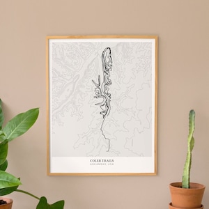 Coler Trails Topographic Map, Printable Mountain Biking Map, MTB Trail Map, Printable Topographic Map, Bentonville, Arkansas, Enduro