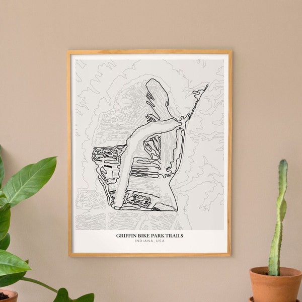 Mountain Bike Park Trail Map Etsy Mountain Bike Park Trail Map Etsy