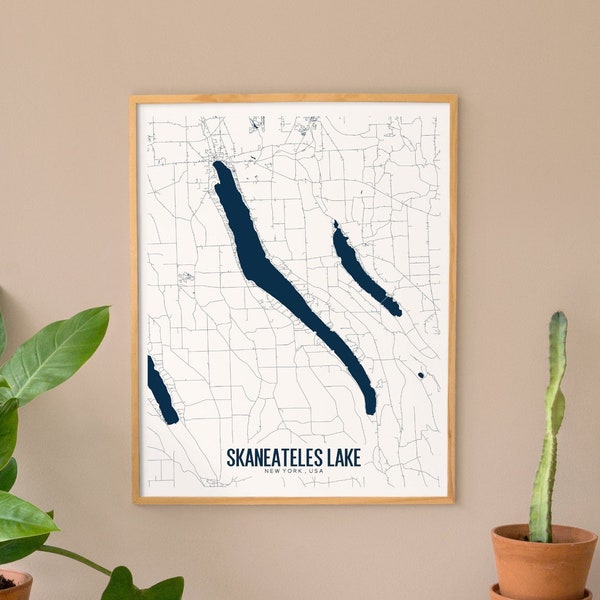 Skaneateles Lake New York Printable Map, New York Wall Art, Skaneateles Lake Poster, Skaneateles Lake Print, Finger Lakes Map, Lake Decor