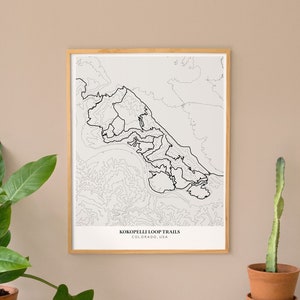 Kokopelli Loop Trails Topographic Map, Printable Mountain Biking Map, MTB Trail Map, Printable Topographic Map, Grand Junction CO Map
