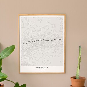 Highline Trail Utah Topographic Map, Printable Mountain Biking Map, Hiking Trail Map, Printable Topographic Map, Uintas Map