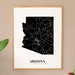 Map of Arizona Printable Arizona Map Print Printable AR Map - Etsy