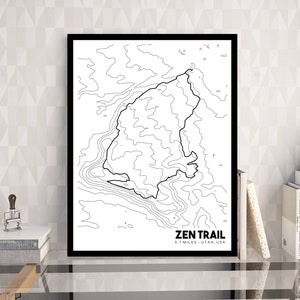 Zen Trail Utah Topographic Map, Printable Mountain Biking Map, MTB Trail Map, Printable Topographic Map, St. George Utah Map