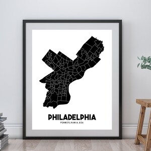 Philadelphia Neighborhoods Printable Map Philly Map Poster - Etsy