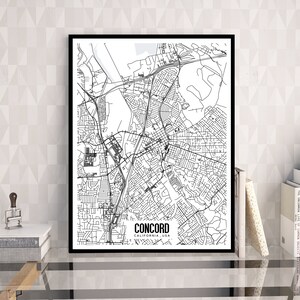 Concord California Printable Map, California City Map Art, San Francisco Map, Digital Download ...