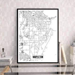 Mapleton, Utah printable map, Mapleton map art, Mapleton UT wall art, Utah map art, Salt Lake City wall decor, Printable office decor