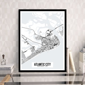 Atlantic City New Jersey Printable Map Atlantic City Map New - Etsy