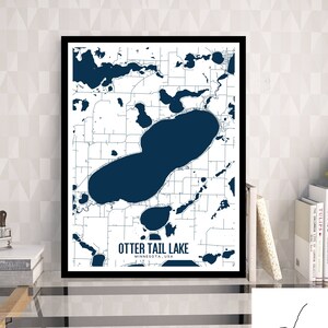 Otter Tail Lake Printable Map Otter Tail Lake MN Wall Art - Etsy