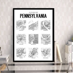 Pennsylvania Cities Map 18x24 Printable City Map Poster - Etsy