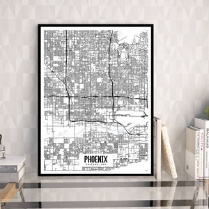 Phoenix Arizona Map Printable, Phoenix Map Art, AZ Map Art, Arizona Art, Phoenix Wall Art ...