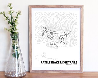 Slaughter Pen Trails Topographic Map, Printable Mountain Biking Map, MTB Trail Map, Printable ...