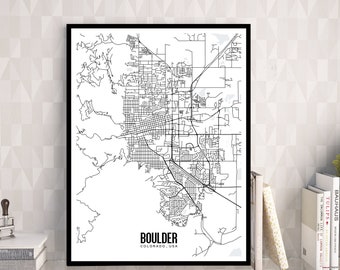Boulder Colorado Map Printable, Boulder Map art, Colorado map art, Boulder Colorado wall art, Colorado art, Boulder wall art, Printable Map