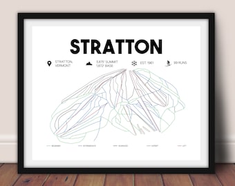 Stratton Berg Vermont druckbare Ski Karte 16 "x"20", Stratton Ski Karte Poster, Vermont Ski Poster, Skifahren Wandkunst, druckbare Ski Geschenk