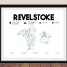 Revelstoke BC Printable Ski Map, Ski Map 16x20, Revelstoke Poster, Printable Ski Art, Skiing ...