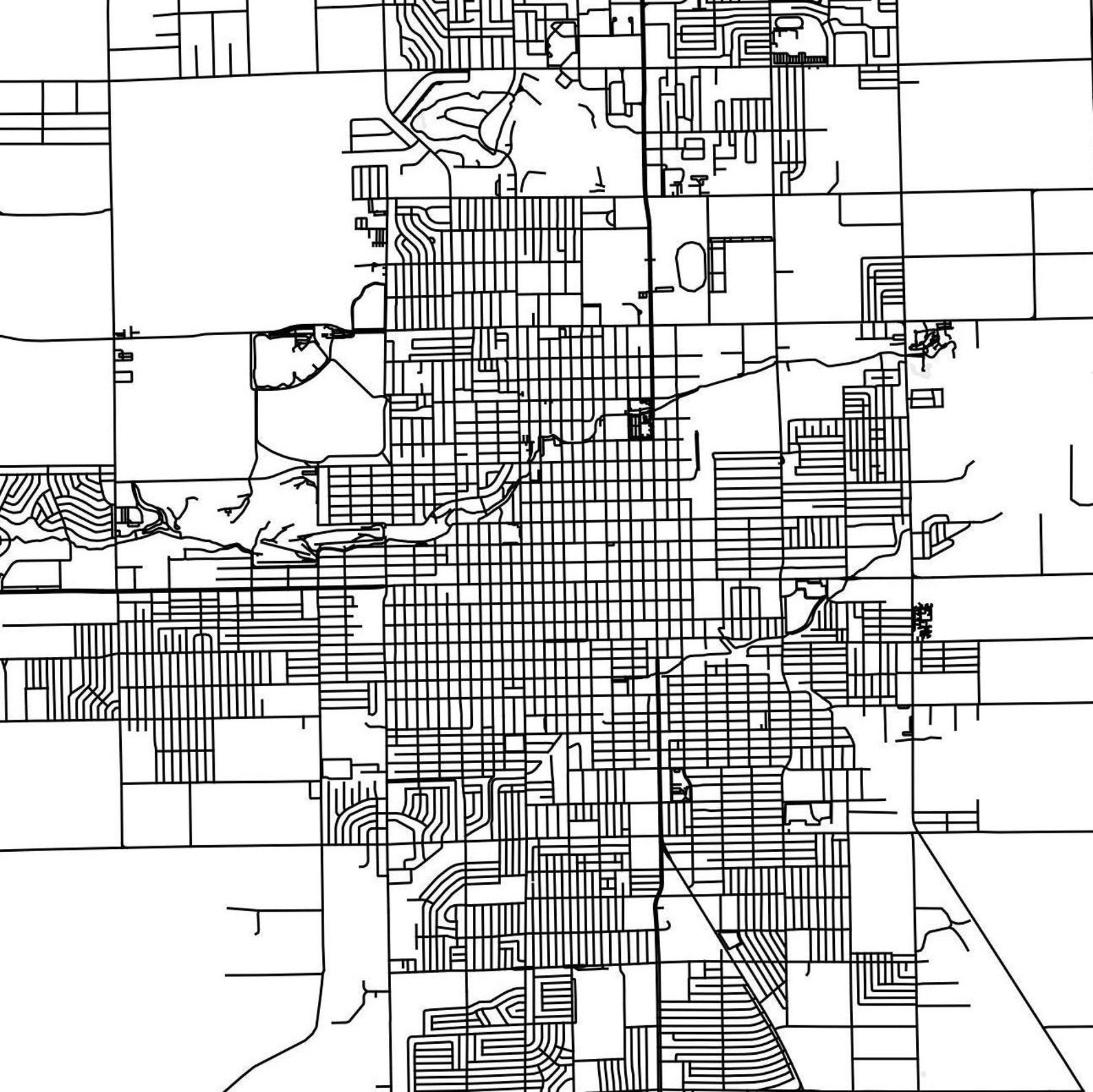 Roswell New Mexico Map Printable Printable Map for Office Etsy
