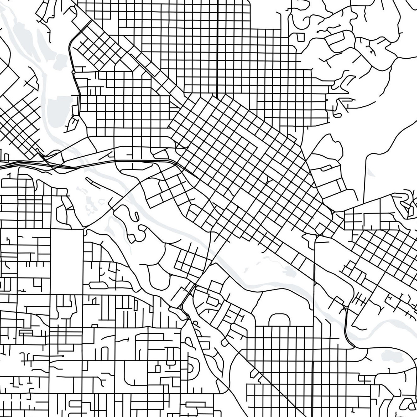 Boise Idaho Printable Map Boise Idaho Map Art Idaho Map Art - Etsy