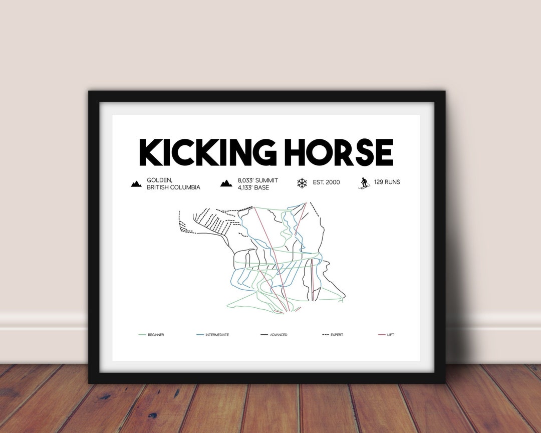 Kicking Horse Printable Ski Map 16x20 - Etsy