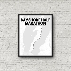 2018 Bayshore Half Marathon Printable Race Route, Custom Half Marathon ...