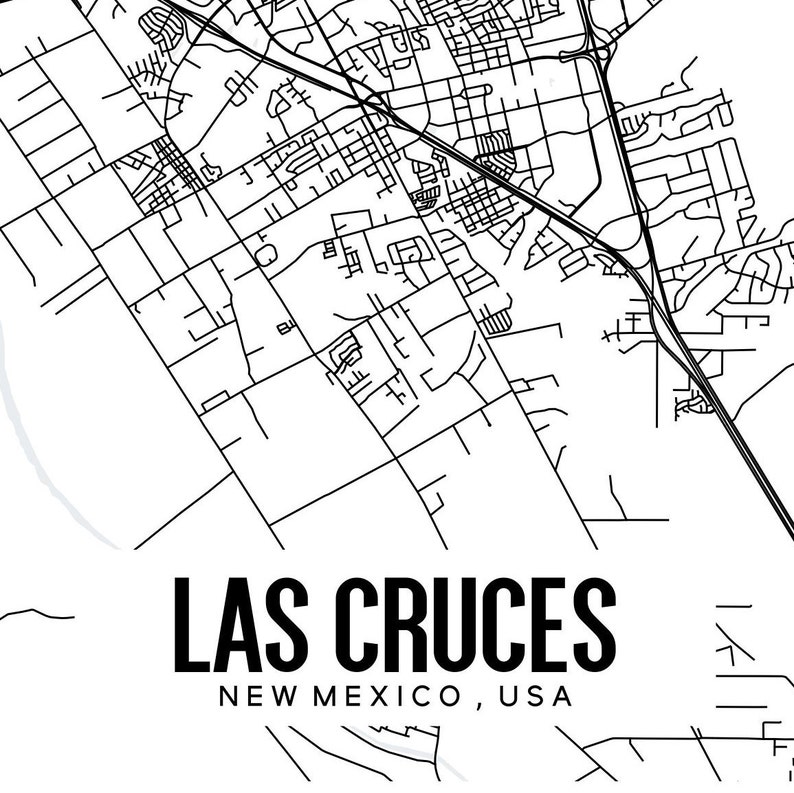 las cruces new mexico map printable printable map for office etsy