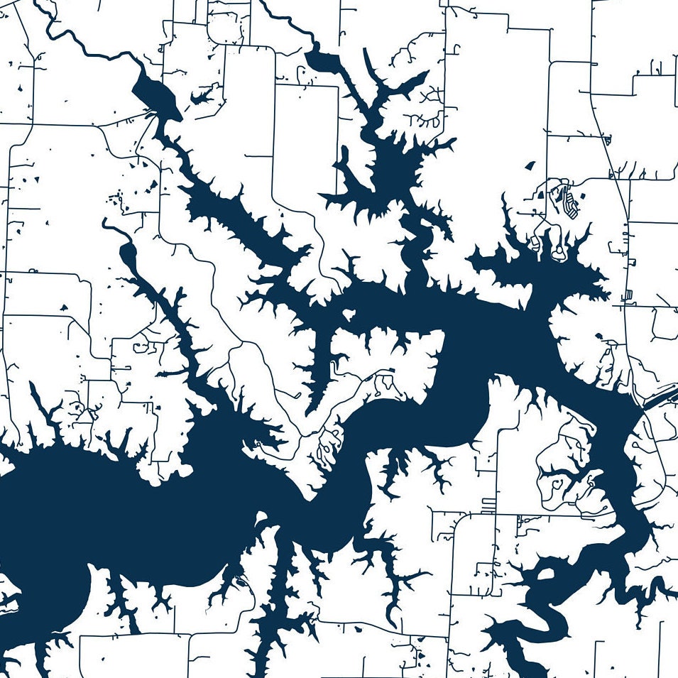 Mark Twain Lake Printable Map Mark Twain Lake Lake Missouri - Etsy UK