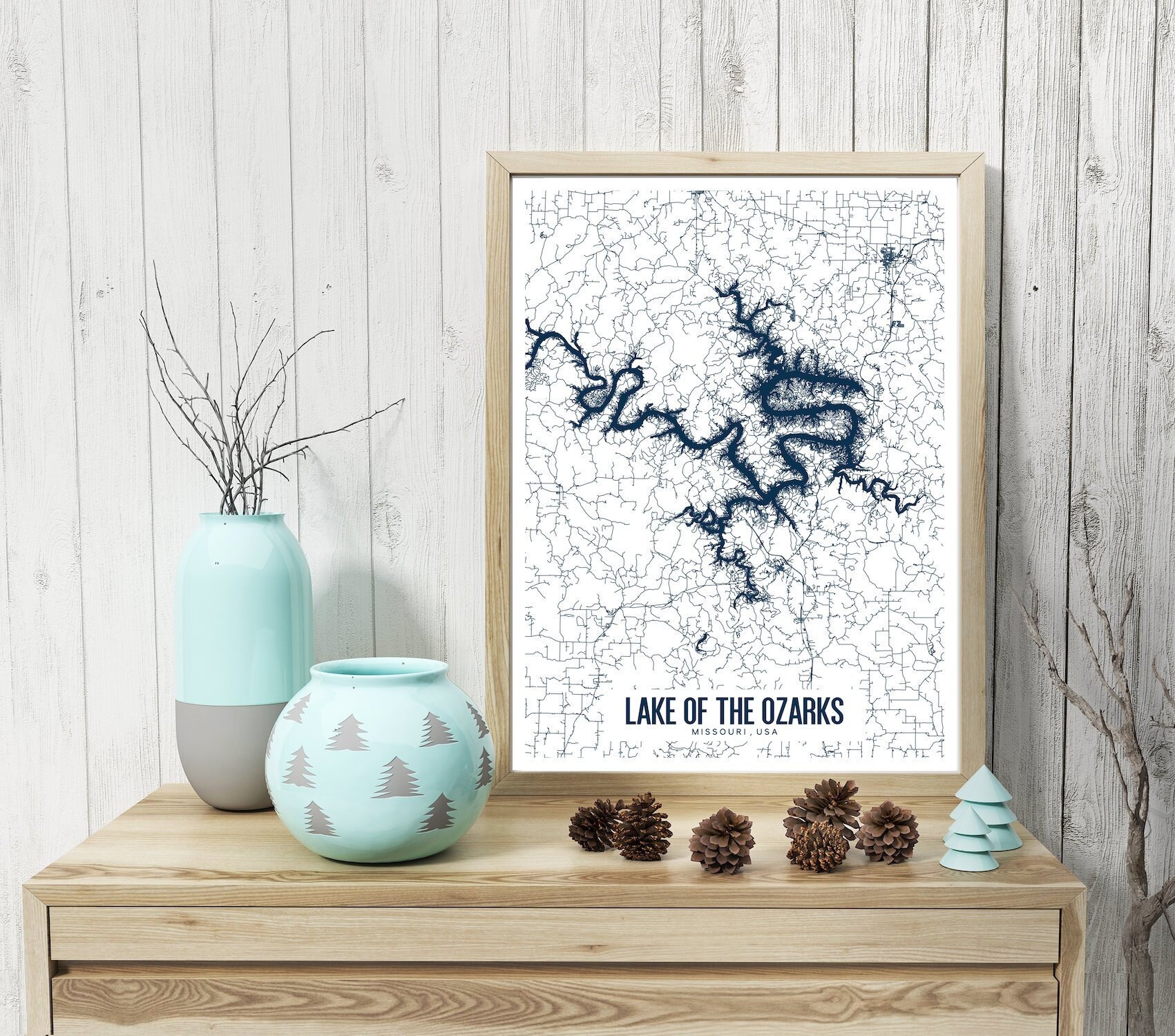 Lake of the Ozarks Printable Map Lake of the Ozarks Wall Art Etsy