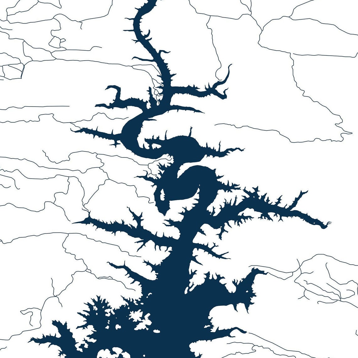 Broken Bow Lake Oklahoma Printable Map Broken Bow Lake Art Etsy