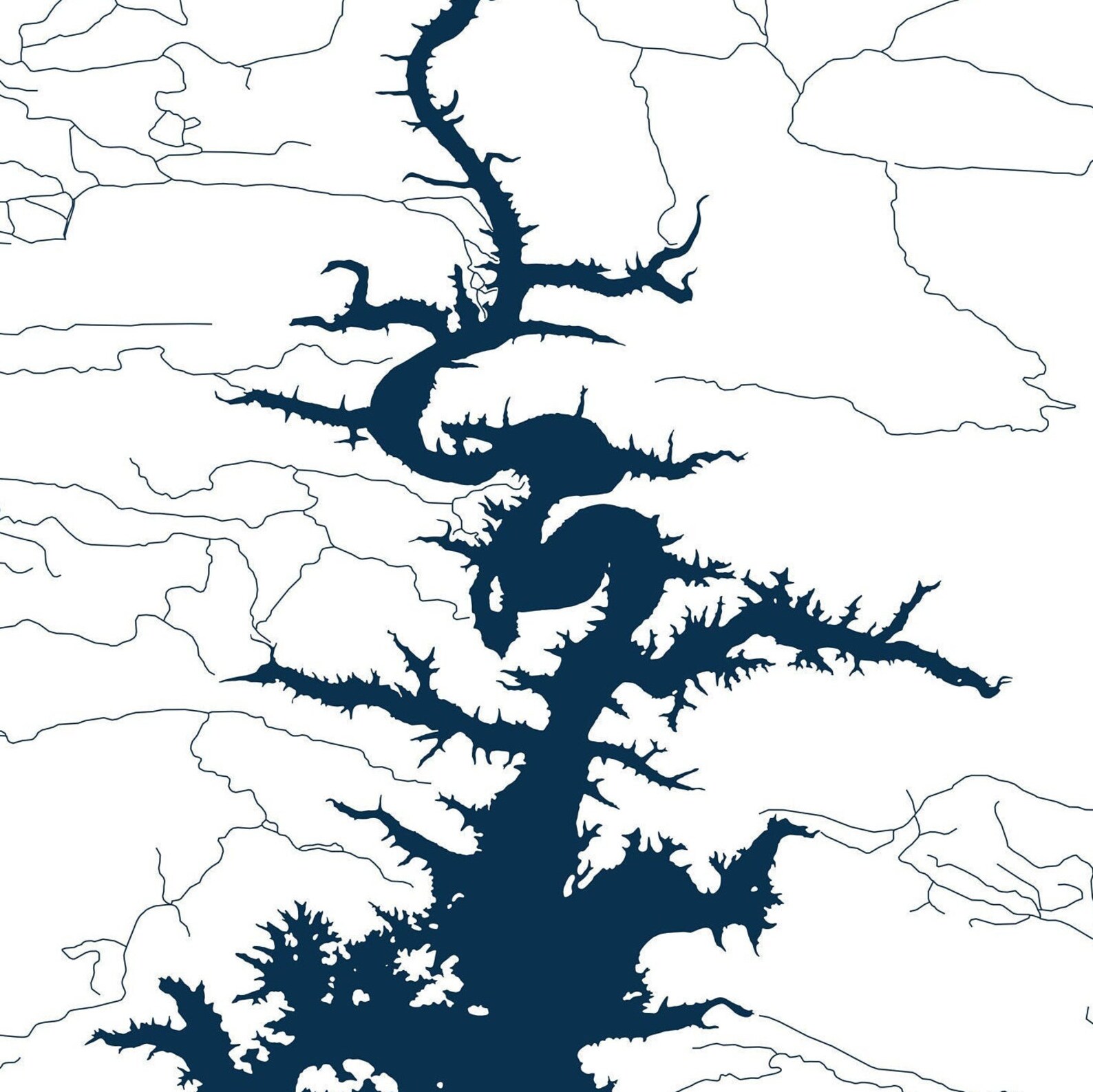 Broken Bow Lake Oklahoma Printable Map Broken Bow Lake Art Etsy
