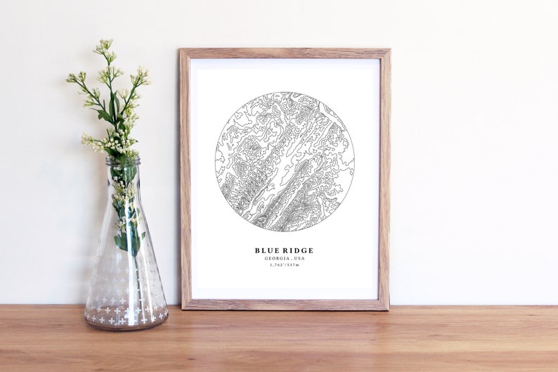 Blue Ridge Georgia Map Printable Printable Map for Office - Etsy