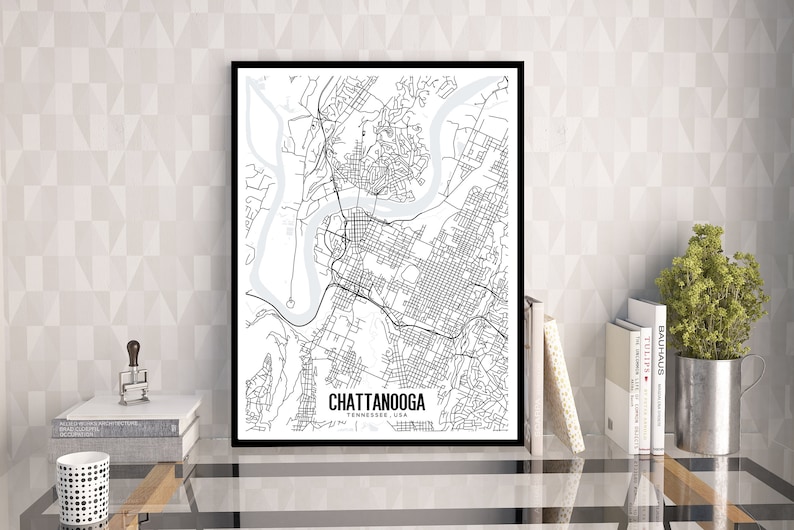 Chattanooga Tennessee Map Printable Printable Map for Office - Etsy