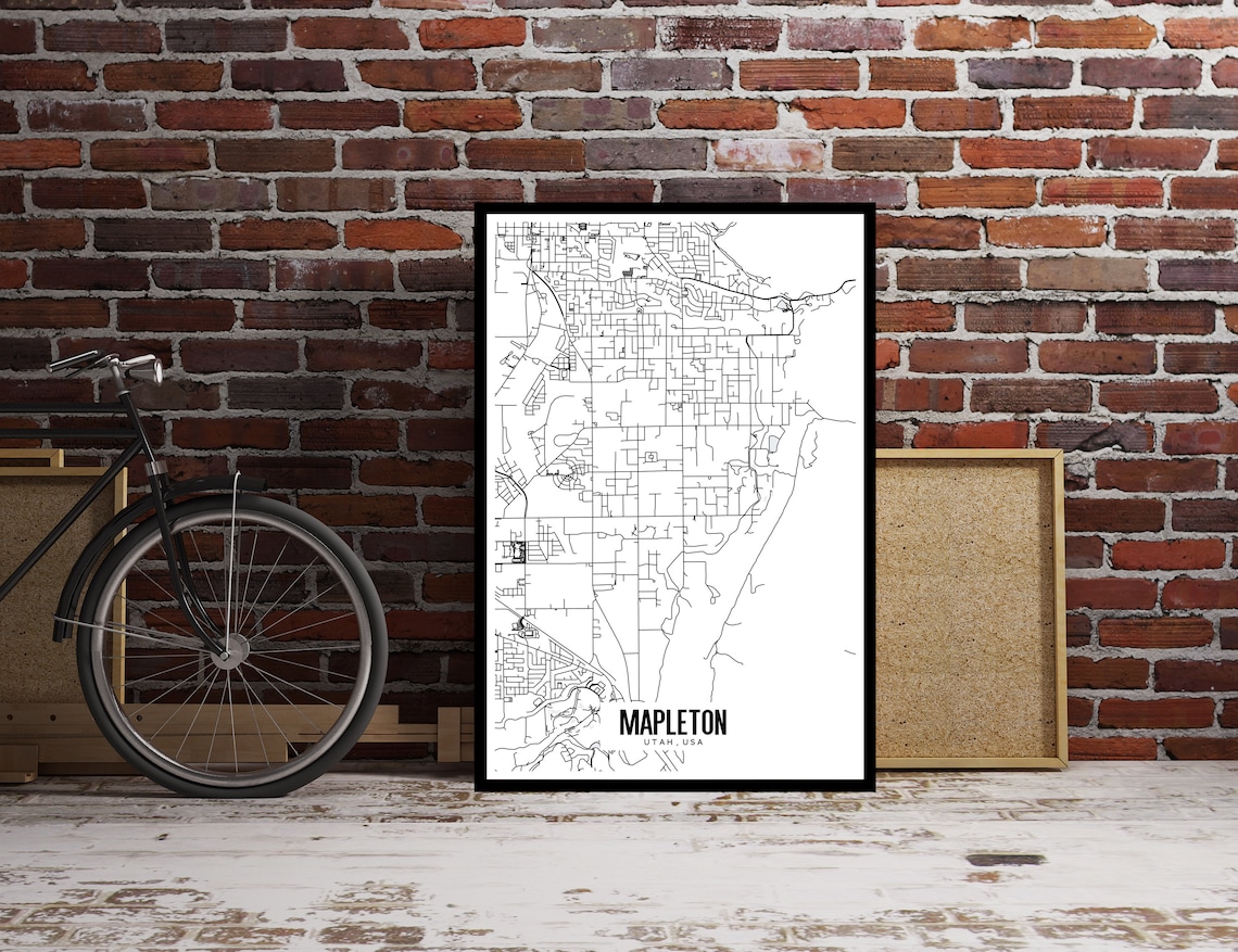 Mapleton Utah Printable Map Mapleton Map Art Mapleton UT Etsy