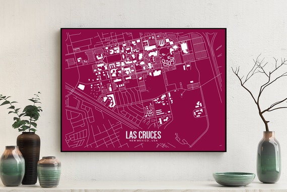 Las Cruces New Mexico Printable Map Las Cruces NM Campus Map | Etsy UK