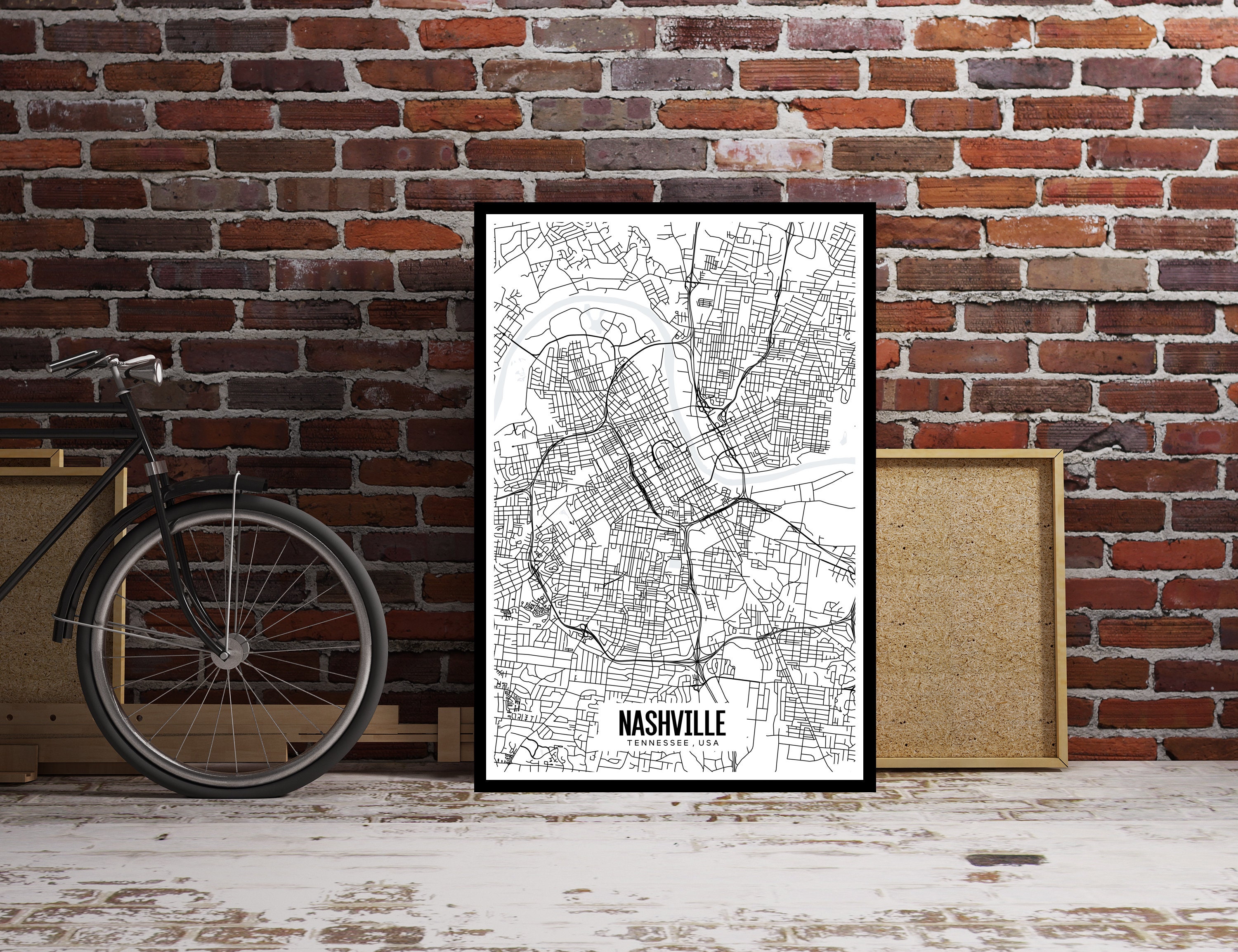 Nashville Tennessee Map Printable Nashville Map Art TN map | Etsy