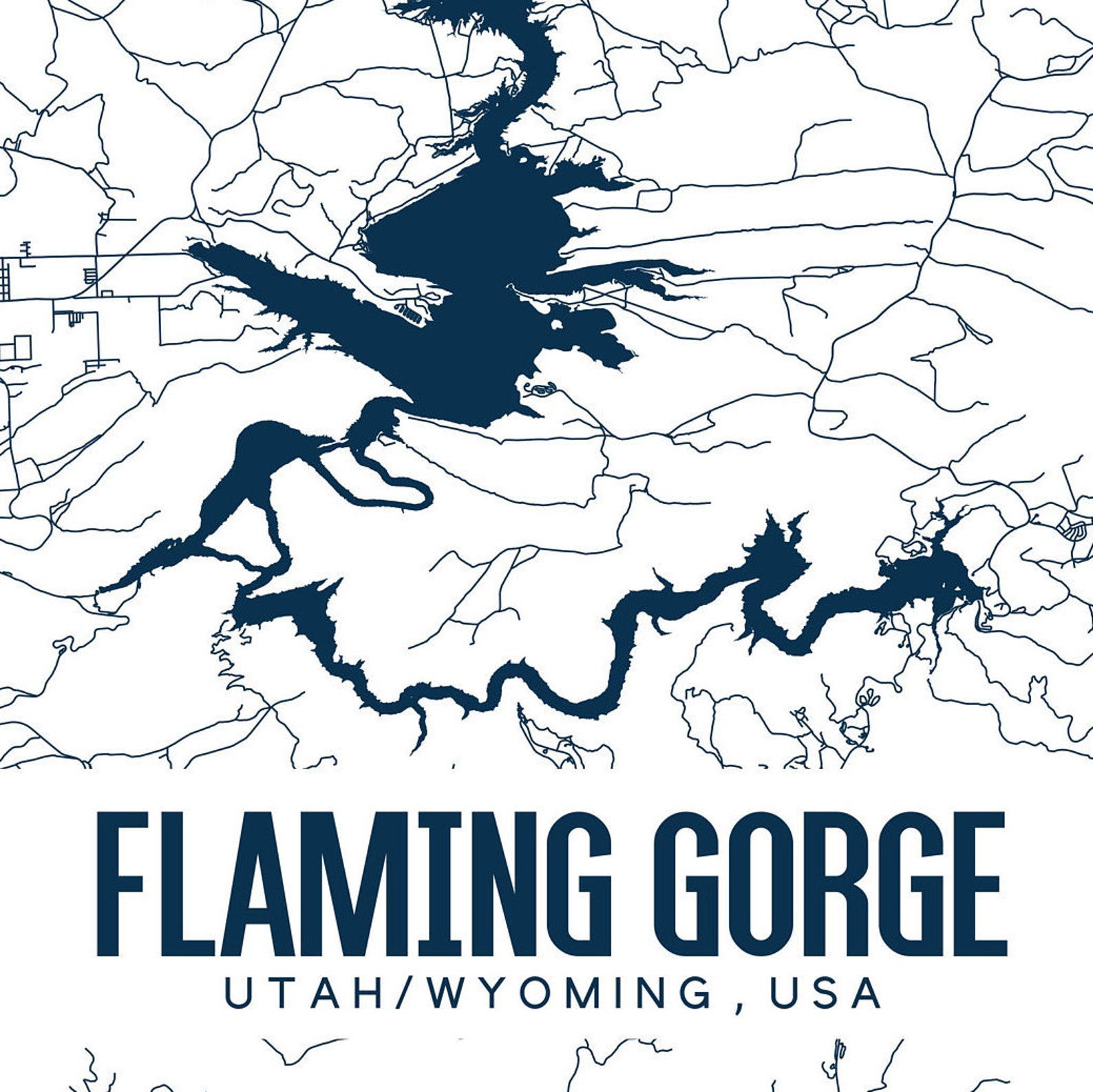 Flaming Gorge Printable Map Flaming Gorge Utah Map Flaming - Etsy
