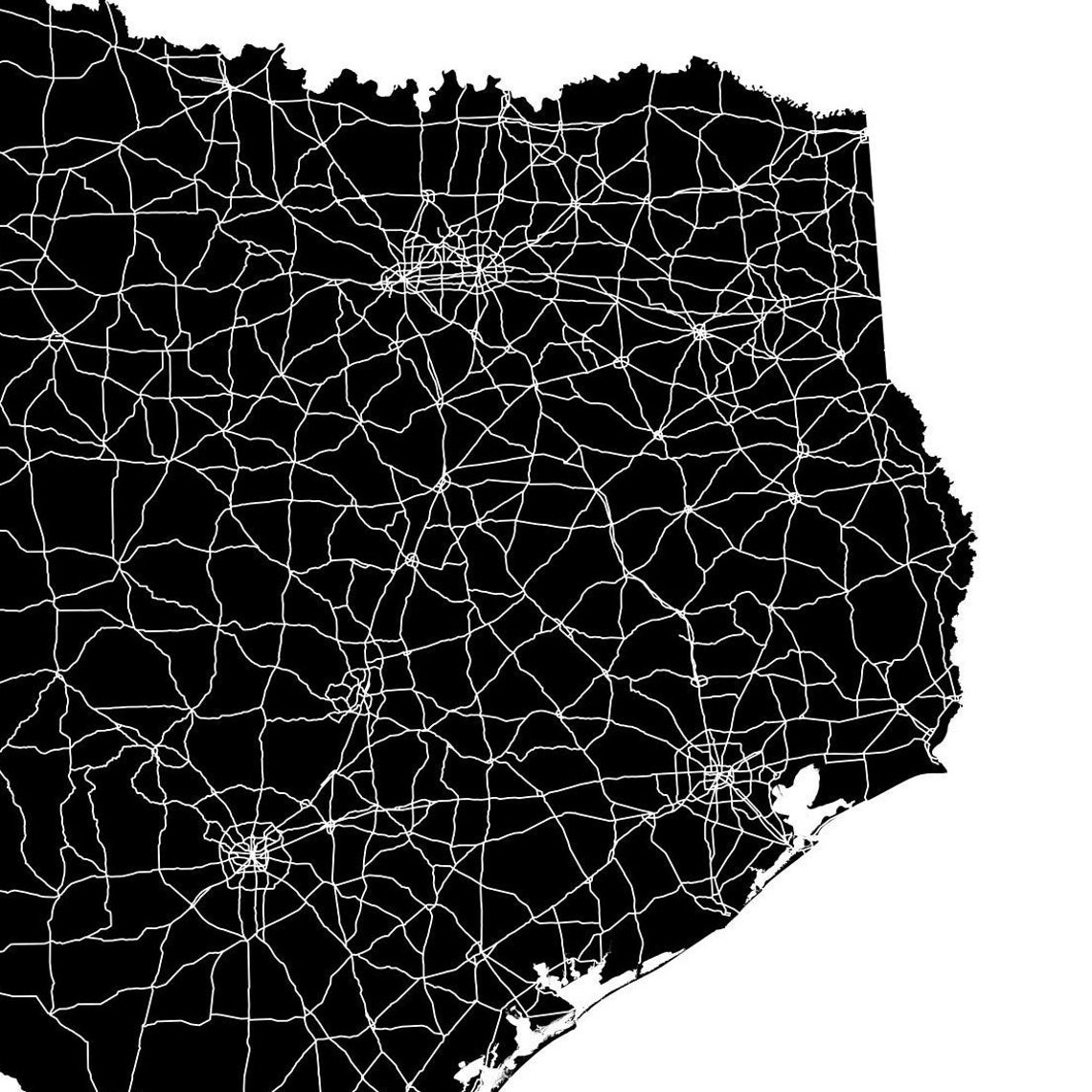 Map of Texas Printable Texas Map Printable Texas Decor - Etsy