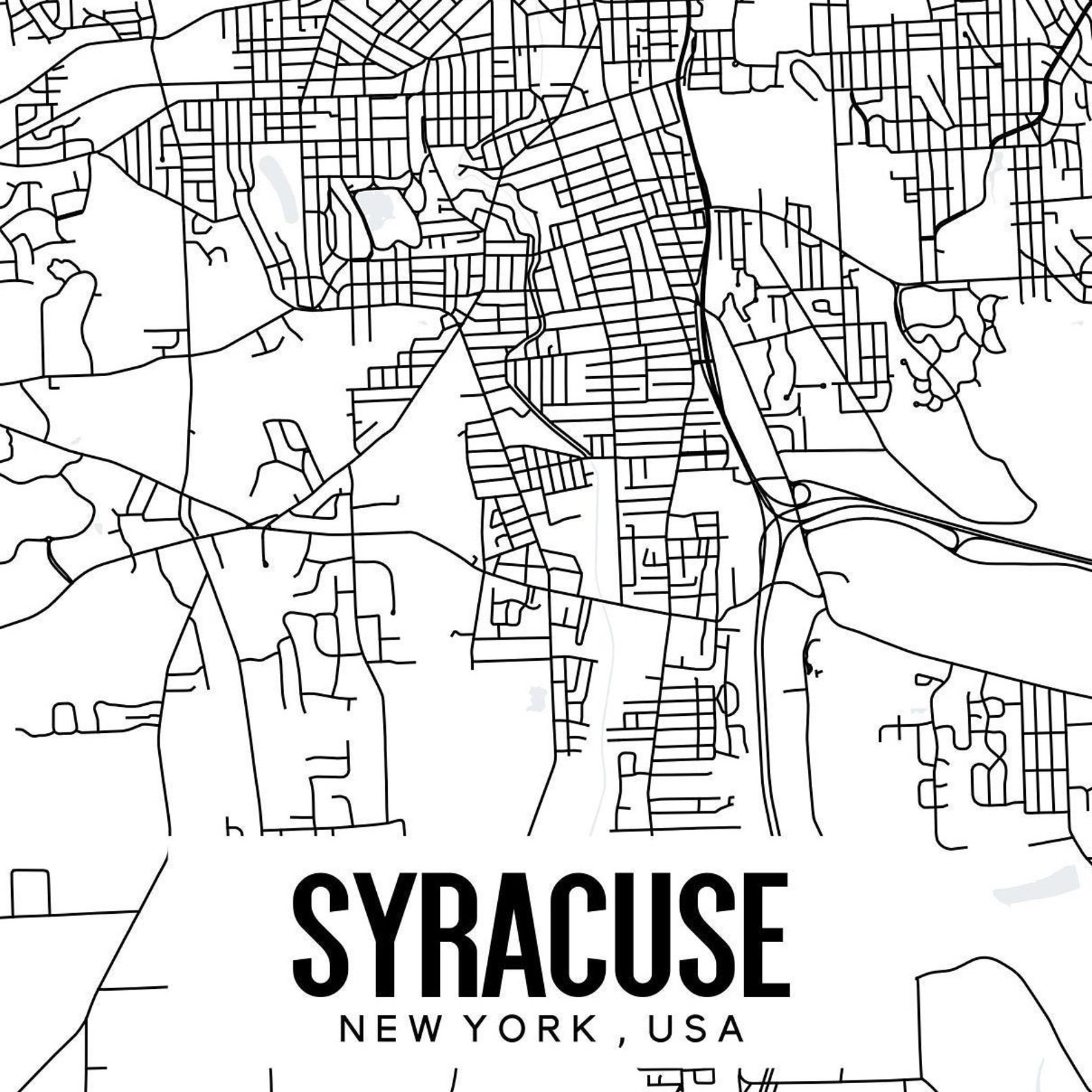 Syracuse New York Printable Map Syracuse Map Poster Syracuse Etsy Syracuse New York Printable Map Syracuse Map Poster Syracuse Etsy