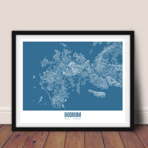 Bodrum Turkey Printable Topographic Map 16x20, Bodrum Turkey Map, Printable Topographic Map, Turkey Map Art, Bodrum Penninsula, Muğla Turkey image 5