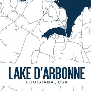 Expanded Etsy Printable Map of Lake D'Arbonne