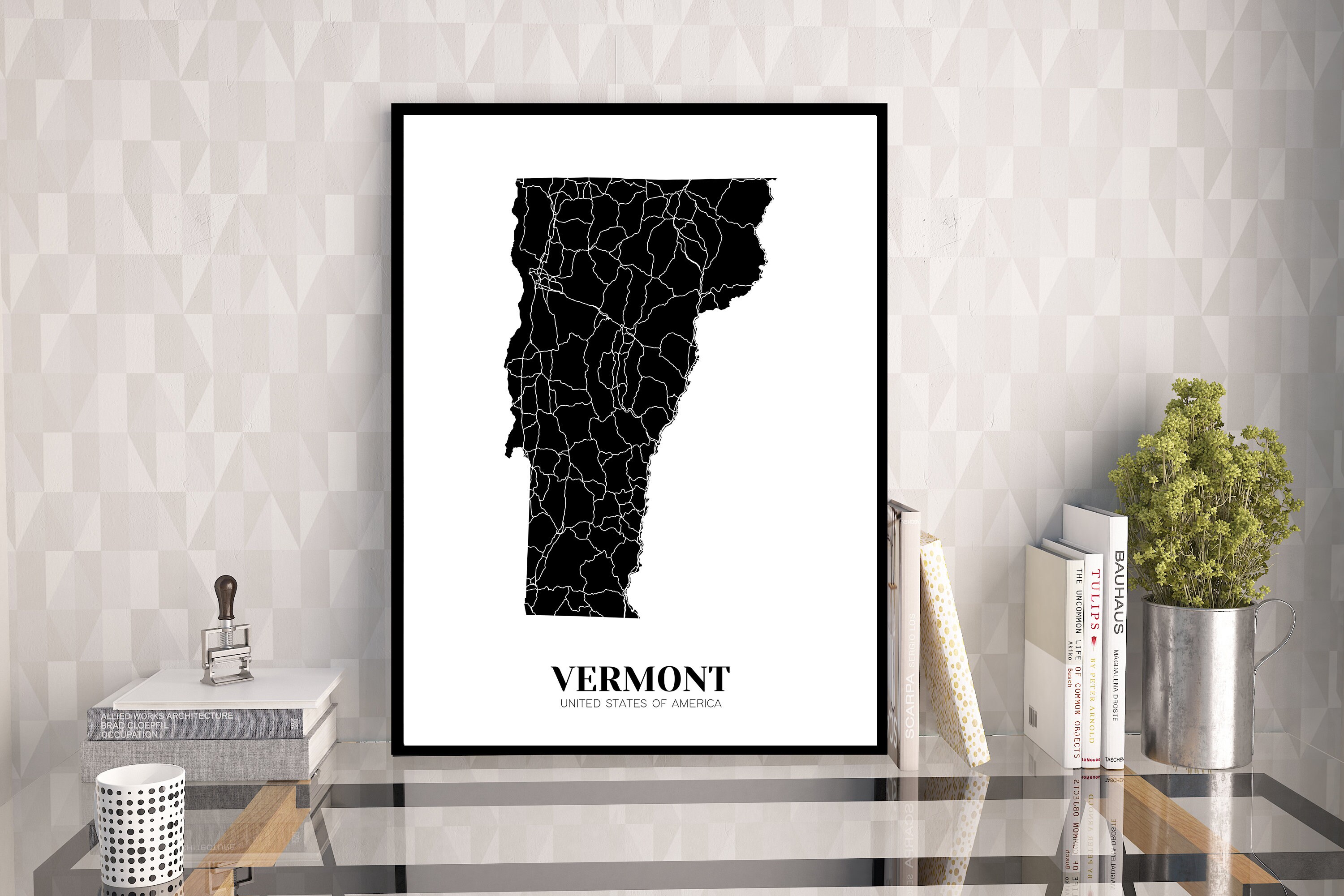 Map of Vermont Printable Vermont Map Print Printable VT Map - Etsy