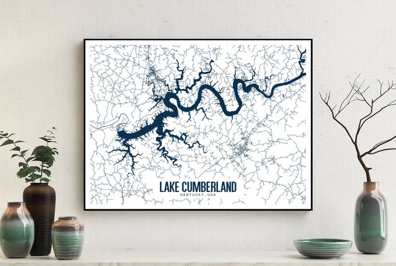 Lake Cumberland Kentucky Printable Map Lake Cumberland Map - Etsy