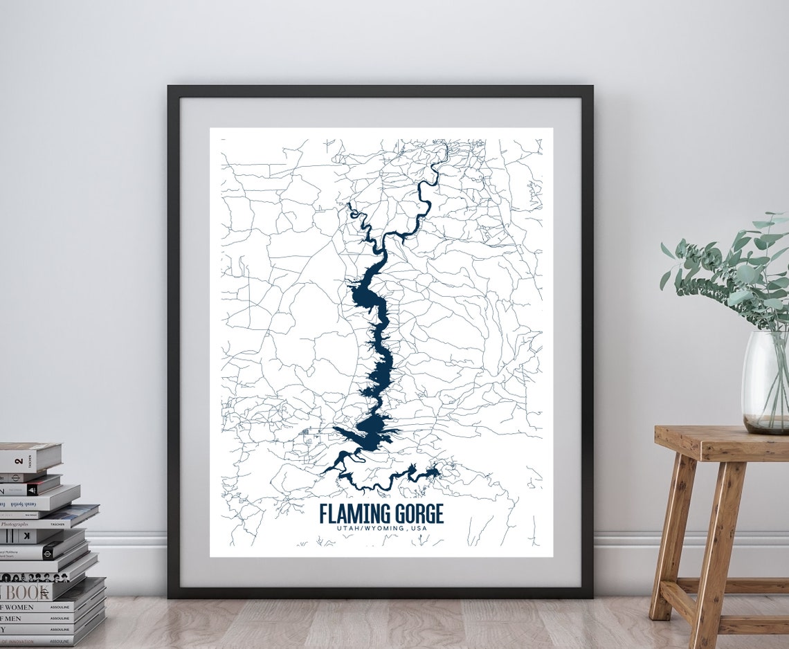 Flaming Gorge Printable Map Flaming Gorge Utah Map Flaming - Etsy
